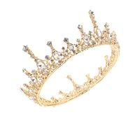 FOMIYES Ancient Copper Round Shape Bridal Wedding Crown Tiara Crystal for Women