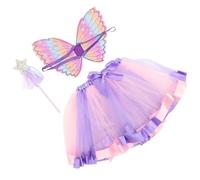 FOMIYES Angel Costume for Purple Fairy Dress with Flying Wings Star Short Skirt Halloween Party Cosplay Outfit for Year Olds Role Play and Carnival Accessories
