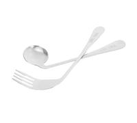 FOMIYES Angled Stainless Steel Fork and Spoon for Left Handed Seniors and Disabled Adults Ergonomic Shake Eating Aid Cutlery for Easy Feeding and Wrist Stress Relief