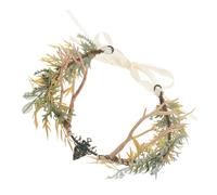 FOMIYES Antler Headband Green Branch Elven Crown for Women Lightweight Comfortable Metal Plastic Cloth for Themed Parties Photo Shoots