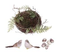 FOMIYES Artificial Bird Nest Rattan Bird House Sheltered Warm Place Easy to Dangle Rustic Style Suitable for Hanging from A Tree Branch Or inside Your Home Color Color