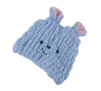FOMIYES Baby Hair Quick Drying Towel Hat Infant Absorbent Bathing Cap Light Blue Happy Face Soft Microfiber Wrap for Boys Girls Bathroom Use