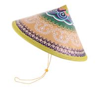 FOMIYES Bamboo Cone Farmer Hat Natural Woven Oriental Sun Protection Cap for Dance Performance and Outdoor Gardening Traditional Chinese Style Headgear