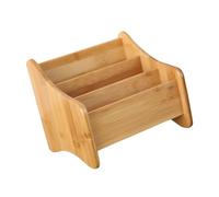 FOMIYES Bamboo Holder for Remote Multifunctional Desk Organizer Storage Boxes 3 Compartments Tidy Desktop