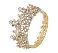 FOMIYES Baroque Rhinestone Alloy Crown Hair Accessory Lightweight Bridal Wedding Tiara Headpiece for Women Party Celebration