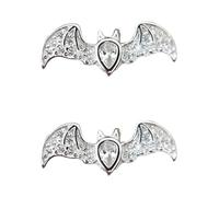 FOMIYES Bat Earrings 1 Pair Halloween Silver Rhinestone Bat Earrings Gothic Vampire Bat Earrings Cosplay Costume Accessories Halloween Jewellery for Women Girls