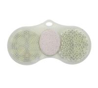 FOMIYES Bathroom Shower Foot Scrubber Mat with Integrated Pumice Stone and Non-Slip Suction Cups, Green Foot Massage Pad for Callus Removal, Suitable for Men and Women