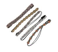 FOMIYES Beaded Elastic Rhinestone Headbands 5pcs Set with Simulation Pearls and Crystal Beads, Stretch Party Hair Accessories for Women’s Birthday and Nightclub Wear