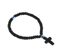 FOMIYES Black Cross Prayer String Bracelet Lightweight Woven Wristlet for Men Women Decorative Religious Jewelry with Spiritual Protection Stylish Inspirational Accessory for Everyday Wear