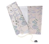 FOMIYES Blue Floral A5 Cloth Book Cover Adjustable Satin Fabric Protective Sleeve Decorative Book Protector for Students and Office Use