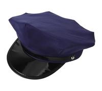 FOMIYES Blue Octagonal Officer Hat for Adults Breathable Cosplay Party Accessory Comfortable Captain Chauffeur Cap for Stage Performance and Themed Role Play