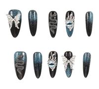 FOMIYES Blue Press on Nails for Women Stylish Plastic Fake Nails with Flexibility and Simple to Apply for Halloween Or Daily Wear