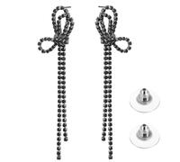 FOMIYES Bow Tassel Long Rhinestone Dangle Earrings for Women Lightweight Accessories Suitable for Holiday Events and Formal Wear