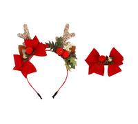 FOMIYES Bowknot Hair Barrettes 2pcs Christmas antler headband reindeer antler headband Reindeer Hair Hoop Christmas elk Hair clip elk headband deer cloth christmas deer cosplay Miss