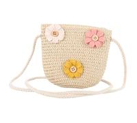 FOMIYES Boy Girl's Fashion Bucket Bag Cute Woven Straw Bag for Girls Crossbody for Summer Beach Outings Lightweight and Stylish Little Purses