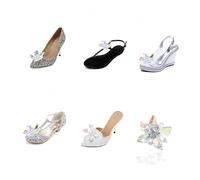 FOMIYES Bridal Crystal Glass Flower Shoe Clips for Wedding Shoes Decoration Elegant Ab Color for Flats Heels Boots Sandals Versatile Accessories for Womens Party and Special Events