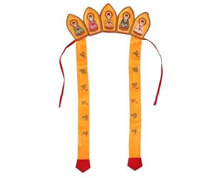 FOMIYES Buddha Hat Monk Hat Performance Headwear for Theater Buddhist Themed Stage Plays Actors and Performers Orange Cloth Adjustable Fit