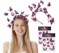 FOMIYES Butterfly Headband with Sticker: Tea Party Headband Fascinator Hat Monarch Festival Butterfly Crown - Butterfly Headpiece for Women and Girls