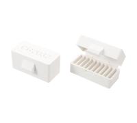 FOMIYES Button Battery Case Organizer with Individual Compartments 2pcs, White Battery Holder Storage Box for Home and Drawer Storage