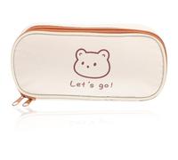 FOMIYES Canvas Pencil Case for Boys and Artists Large Capacity Beige