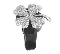FOMIYES Car Air Vent Clip Silver Four-Leaf Clover Rhinestones, Decorative Bling Aromatherapy Diffuser, Car Accessories for Women Interior, Stylish Automotive Air Freshener