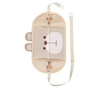 FOMIYES Car Rear Seat Leg Rest Cushion with Bear Design, Portable Beige Footrest Hammock for Long Car Trips and Airplane Travel, Comfortable Travel Foot Support Mat for Back Seat