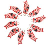 FOMIYES Carp Pattern Pendants DIY Jewelry Making Charms for Adults and Children Red Alloy Hanging Carp Backpack Pendants with Craftsmanship and No Strange Smell for Bracelet Decoration