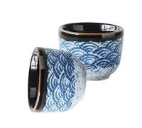 FOMIYES Ceramics Sake Cup 2Pcs 35ml Japanese Style Glazed Sake Serving Cup for Entertaining Home Decoration