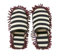 FOMIYES Chenille Cleaning Slippers Cover for Home Cleaning, Coffee Stripe | Cotton Cloth and Chenille Fiber, Slippers Shape, Anti-skid Wear-resistant, Ceramic Tile and Vinyl Floor