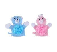 FOMIYES Children Cartoon Bath Scrubber Bath Foaming Washcloths 2Pcs, Composite Cotton, Quick-Drying and Comfortable for Take Shower