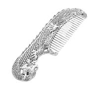 FOMIYES Chinese Alloy Dragon and Phoenix Comb Hand Carved Antique Comb for Hair Styling Vintage Decorative Craft Display and Auspicious Accessories