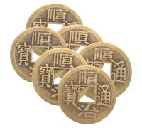 FOMIYES Chinese Ancient Brass Coins 6Pcs for Feng Shui Luck and Divination Vintage Design and Craft Supply for Home and Office