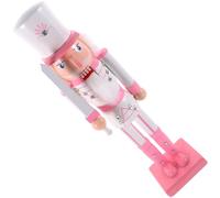 FOMIYES Christmas Wooden Nutcracker Soldier Decoration in Pink with Delicate Design, Charming Tabletop Xmas Ornament and Photo Prop Gift for Festive Home Décor