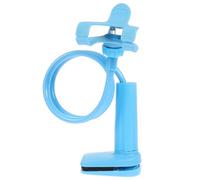 FOMIYES Clamp-on Phone Holder with Spiral Base and Double Clips for Desk | Angle Adjustable, Foldable Design, ABS and Aluminum Alloy Build, Blue Finish, Fits Phones under 6.3 Inches