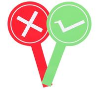 FOMIYES Classroom Answer Paddle Set 2pcs Handheld Voting Boards with Red Cross Green Check Markers Teaching Paddle for School Game Judging and Student Interaction