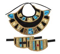 FOMIYES Complete Egyptian Costume Accessories Kit Wristbands Collar Cuffs for Women Egyptian Queen Outfit