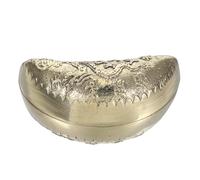 FOMIYES Copper Feng Shui Yin Yang Divination Cups Pair Golden 2.5 Inch Crescent Moon Shape for Taoist Ritual Supplies and Spiritual Home Decor