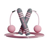 FOMIYES Cordless Weighted Jump Rope Set with Pink Steel Wire and Ropeless Ball, Wireless Skipping Rope for Indoor Fitness and Fat Burning Exercise