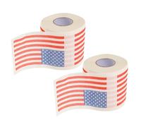 FOMIYES Creative American Flag Printed Toilet Paper Rolls 3-ply Soft Household Toilet Paper 150 Sheets Per Roll 2pcs Decorative Bathroom Tissue
