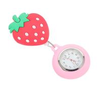 FOMIYES Creative and Lovely Cartoon Strawberry Pocket Watch for Nurses and Doctors with Stretchable Silicone Band, Large Dial, Zinc Alloy and Glass Material, for Healthcare Professionals