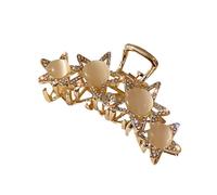 FOMIYES Creative Cat Eye Stone Hair Claw Clip for Women Lightweight Claw Clamp with Elegant Gold Five Point Star Design Stylish Hair Accessory for Parties Weddings and Daily Use