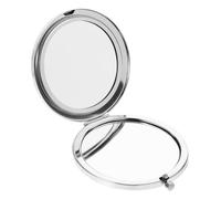 FOMIYES Creative Folding Double Sided Makeup Mirror Portable Pocket Rhinestone Compact Vanity for Women White