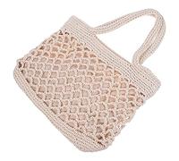 FOMIYES Creative Hand Woven Woven Storage Bag for Women Simple Summer Tote Handbag with Long Shoulder Strap and Tassel Decoration for Daily Use Travel Shopping Beach and Work