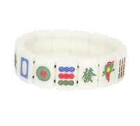 FOMIYES Creativity Mahjong Bracelet Stretchy Design with Glossy Finish Durable and Comfortable for Everyday Wear for Valentine's and Christmas Mahjong Tiles