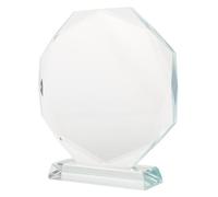 FOMIYES Crystal Clear Awards Trophy DIY Blank Standing Glass Plaque for Graduation Dance Winner Recognition Employee Appreciation and Memorial Keepsake