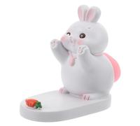 FOMIYES Cute Bunny Phone Stand Holder for Cell Phone Resin Material with Right Angle Design Unique Kawaii Animal Ornament for Home Use and Reading Emails Desktop Holder