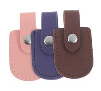 FOMIYES Cuticle Nipper Pu Cover Protective Sleeve 3pcs Set Including Deep Brown, Light Pink, and Dark Blue for Manicure and Pedicure Nail Clipper Storage and Cuticle Scissor Holder