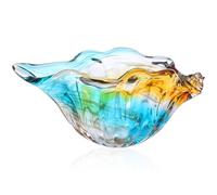 FOMIYES Decorative Glass Vase Colorful Vase Hand Blown Glass Conch Shape Unique Appearance Sturdy Resistance to Breakage for Home Decor and Living Space