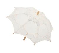 FOMIYES Decorative Lace Parasol Umbrella for Wedding and Photography Large White Cotton with Embroidered Lace Elegant Vintage Style Prop for Bridal Dance Costume Parties and Birthday