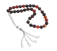 FOMIYES Delicate Agate Beaded Rosary Prayer Beads Muslim Pilgrimage Hand Chain for Worship and Eid Mubarak Festival Decoration Gift